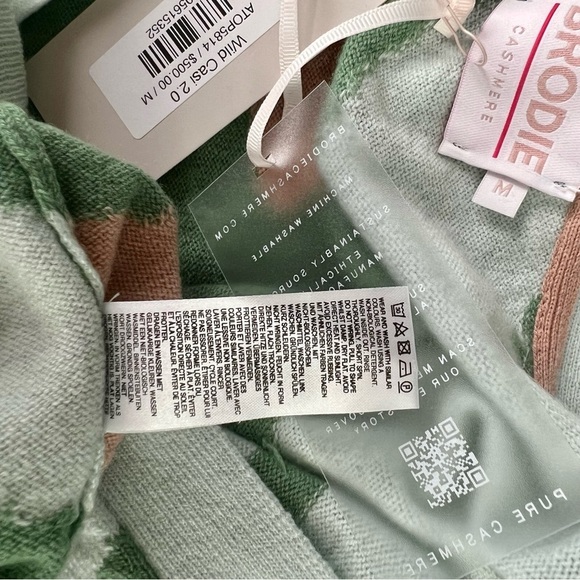 NWT Brodie Cashmere Wild Casi 2.0 Pastel Green Cardigan 100% Cashmere Animal M - Picture 6 of 11